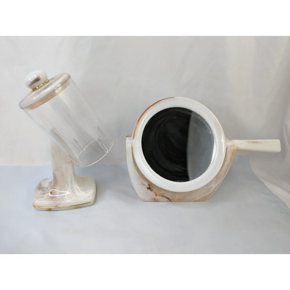 Londonware Bathroom Cup Holder and Mirror‎ with Stand Faux Marble
